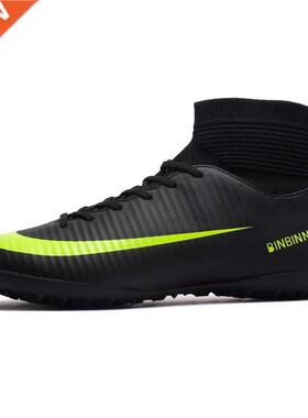 Turf Black Men Soccer Shoes Kids Cleats Training Football Bo