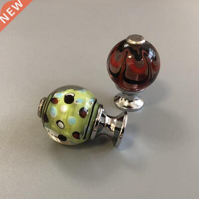 Glass Handle Multicolor Glazed Drawer Handle Cabinet Handle