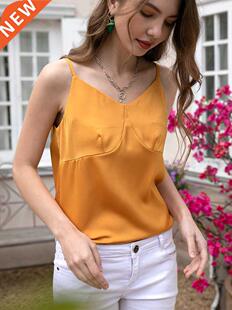 high quality 2022 Bra camisole summer satin v-neck straps wo