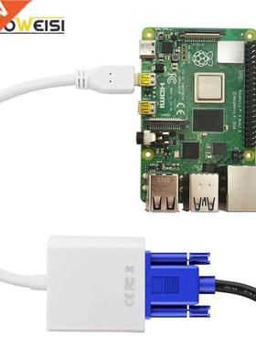 Raspberry pi 4 Micro HDMI to VGA adapter With USB data cabl