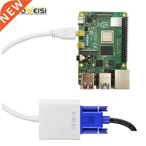 Raspberry pi 4 Micro HDMI to VGA adapter With USB data cabl