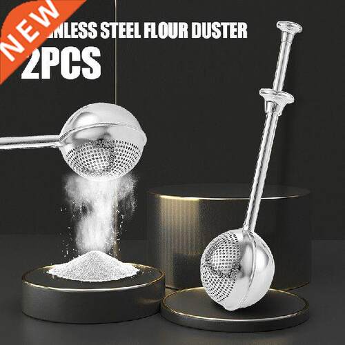 2 Pcs High Quality Flour Spring Duster Sifter Handle Baking
