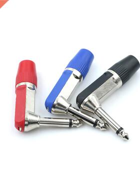 Nickel Plated 1/4 inch 6.35mm 2 Pole Mono Male Jack Right An