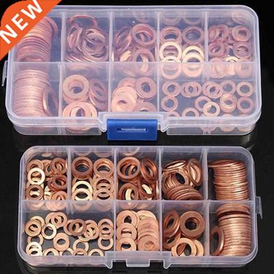*200Ps/box Copper Washer Gasket Nut and Bolt Set Flat Ring S