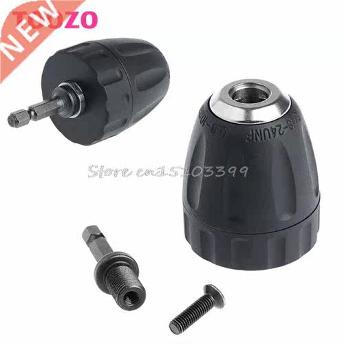 Keyless Drill Chuck Converter 3/8 24UNF + 1/4 Hex Shank SD
