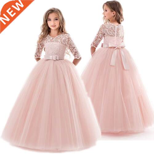 Teenager Girls Wedding Princess Dress For Kids Elegant Long