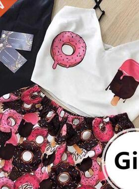 Women's Sleepwear Cute Cartoon Print Short Set Pajamas for W