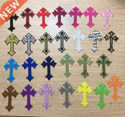 New arrival 10 pcs Black cross mixed colors Embroidered patc