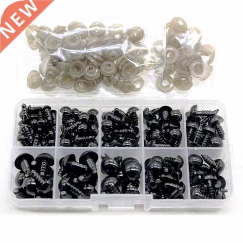100pcs 10mm Eyeball Doll Accessories Black Plastic Plush Saf