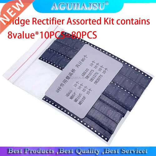 8value*10PCS=80PCS Bridge Rectifier Assorted Kit contains MB