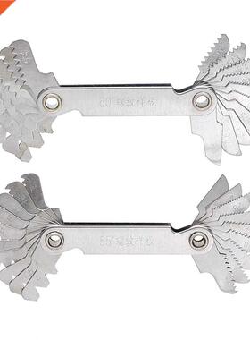 60 and 55 Degree Screw Thread Gage Gauge Metal Folding Measu