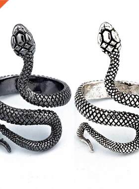 Retro Punk Snake Ring for Men Women Exaggerated Antique Sive