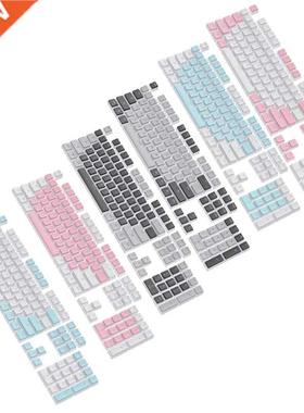 1Set Double Shot PBT Keycap 104 Keys Pudding Translucent Dua