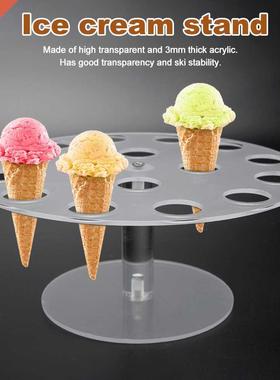 16 Hole Display Rack Cone Holder Food Ice Cream Stand Sushi