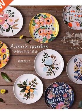 Pattern Porcelain Plate Di Household Ins Plate Steak