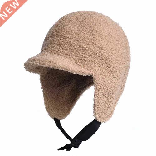 Outdoor Fleece Warm Winter Hats with Visor Windproof Earflap