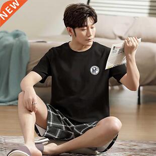 Plus Size Pajamas For Men Casual Cotton Print Pajama Sets Su