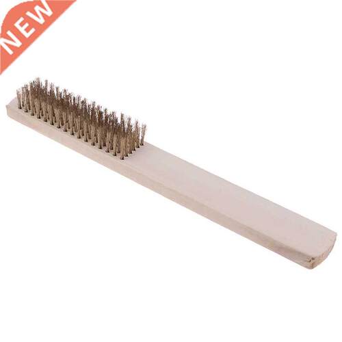 208mm Copper Wire Brass Bristle Wood Handle Wire Scratch Bru