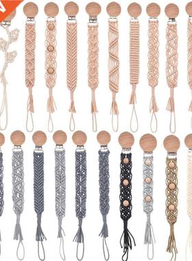 Vintage Crochet Baby Pacifier Clip Chain Woven Cotton Rope B