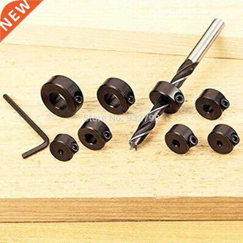 8pcs Drill Bit Depth Stop Collar Ring Drills Clamping Device