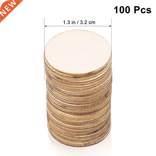 100PCS Wood Chips Wood Round Wood Pieces Good Quality Blank