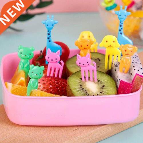 10Pcs/Set Cute Fruit Fork Mini Cartoon Kids Snack Cake