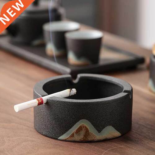 Glaze painting color cigarette ashtray handmade rough