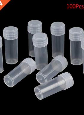 New 100pcs 5ml Plastic Test Tubes Vials Sample Container Pow