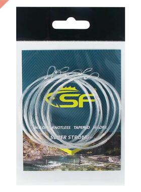 SF 6 PCS Nylon Tapered Leader Pre-tied Loop Fly Fishing Line