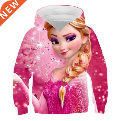Spring Autumn Frozen Hoodies Girls Cartoon Long Sleeves Swea