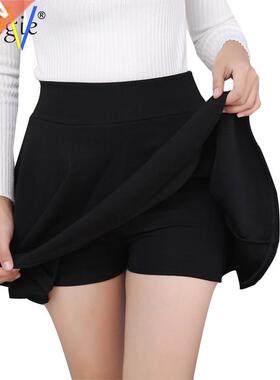 M-5XL Women Plus Size School Shorts Skirt Mini High Waist