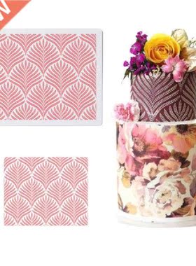 Leaf-Shape Pattern Cake Stencil Plastic Lace Cake Boder