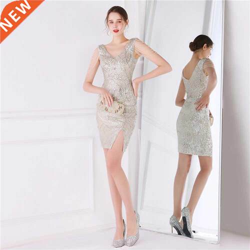 Mini Sequin Evening Dress珠片短款洋装派对聚会小礼服仙女系