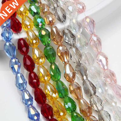 1 Strand 8x12mm Spacer Water Drop Beads AB ine Glass Cryst