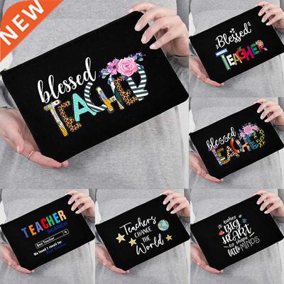 Blessed Teacher Portable Cosmetic Bag Zipper Beauty Case Fem