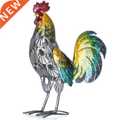 Rooster Sculpture Modern ron Ornament Art Home Decoraton