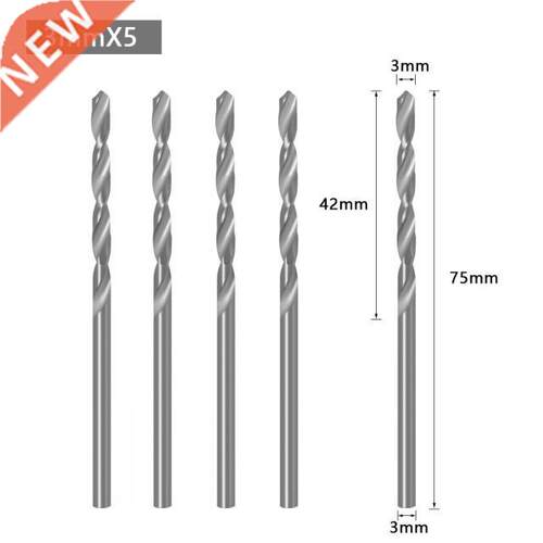 5 Pieces HSS Drill Bit Diameter 2.8mm-4mm Silver Color 61mm