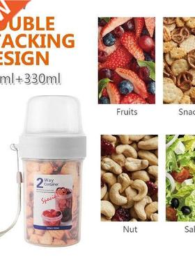 Double Layer Vegetables Crisper Container Breakfast Cup PP