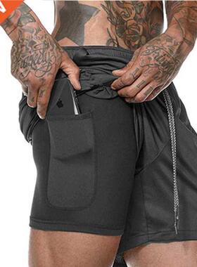 Hot Selling 2 In 1 Shorts Men 2020 Summer Fitness Shorts Men
