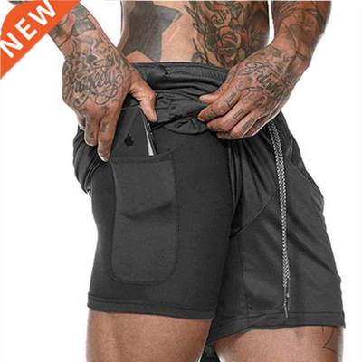 Hot Selling 2 In 1 Shorts Men 2020 Summer Fitness Shorts Men