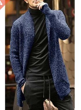 New Men Winter Fall Long Sleeves Cardigan Male Fashion Solid