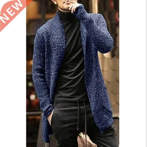New Men Winter Fall Long Sleeves Cardigan Male Fashion Solid
