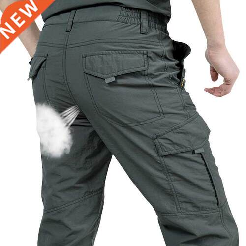 Multi Pocket Cargo Pants Men Work Breathable Quick Dry Army