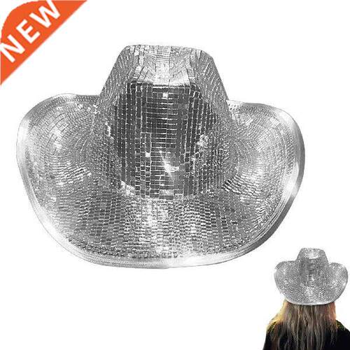 Disco Ball Cowboy Hat Neon Sparkly Glitter Cowgirl Hat