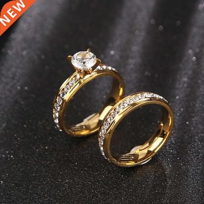 Gold wedding rings Stainless Steel Engagement Ring for Women