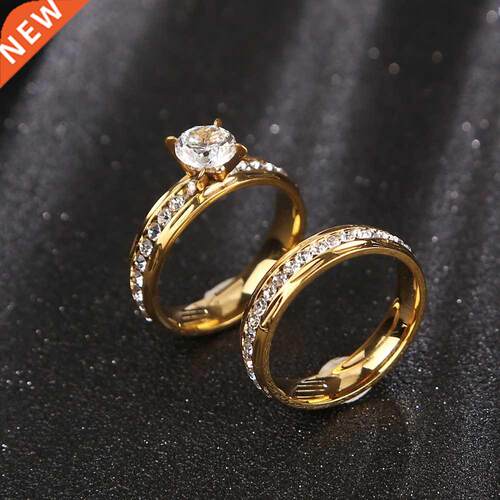 Gold wedding rings Stainless Steel Engagement Ring for Women