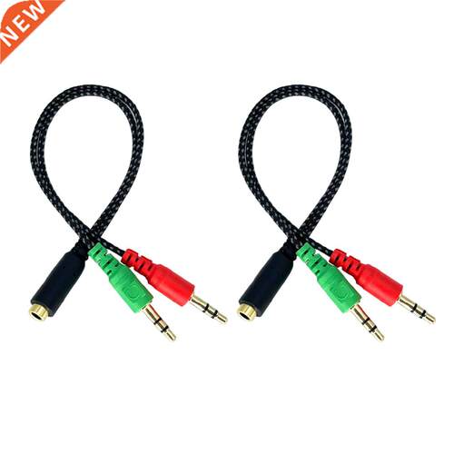 2pcs/pack 3.5mm Jack Adapter Cable Stereo Braided Audio 2 Ma