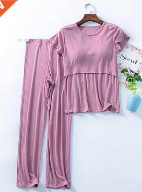 Fdfklak M-3XL Maternity Nursing Set 2pcs/set Pregnant Women'