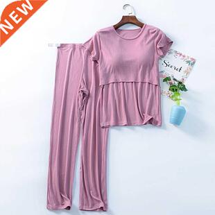 Fdfklak M-3XL Maternity Nursing Set 2pcs/set Pregnant Women'