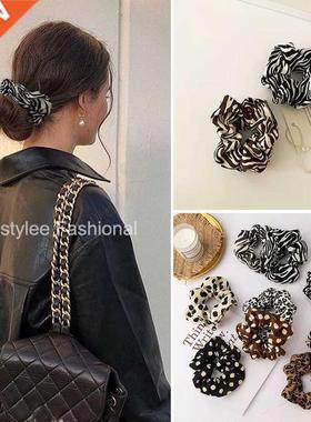 Vintage Leopard Scrunchies Zera Pattern Hair Rope Women Gir